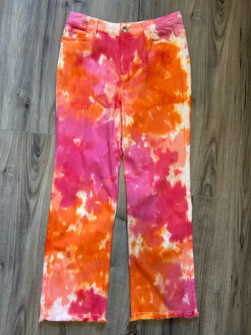 Trina Turk Pink & Orange Tie-Dye Jeans